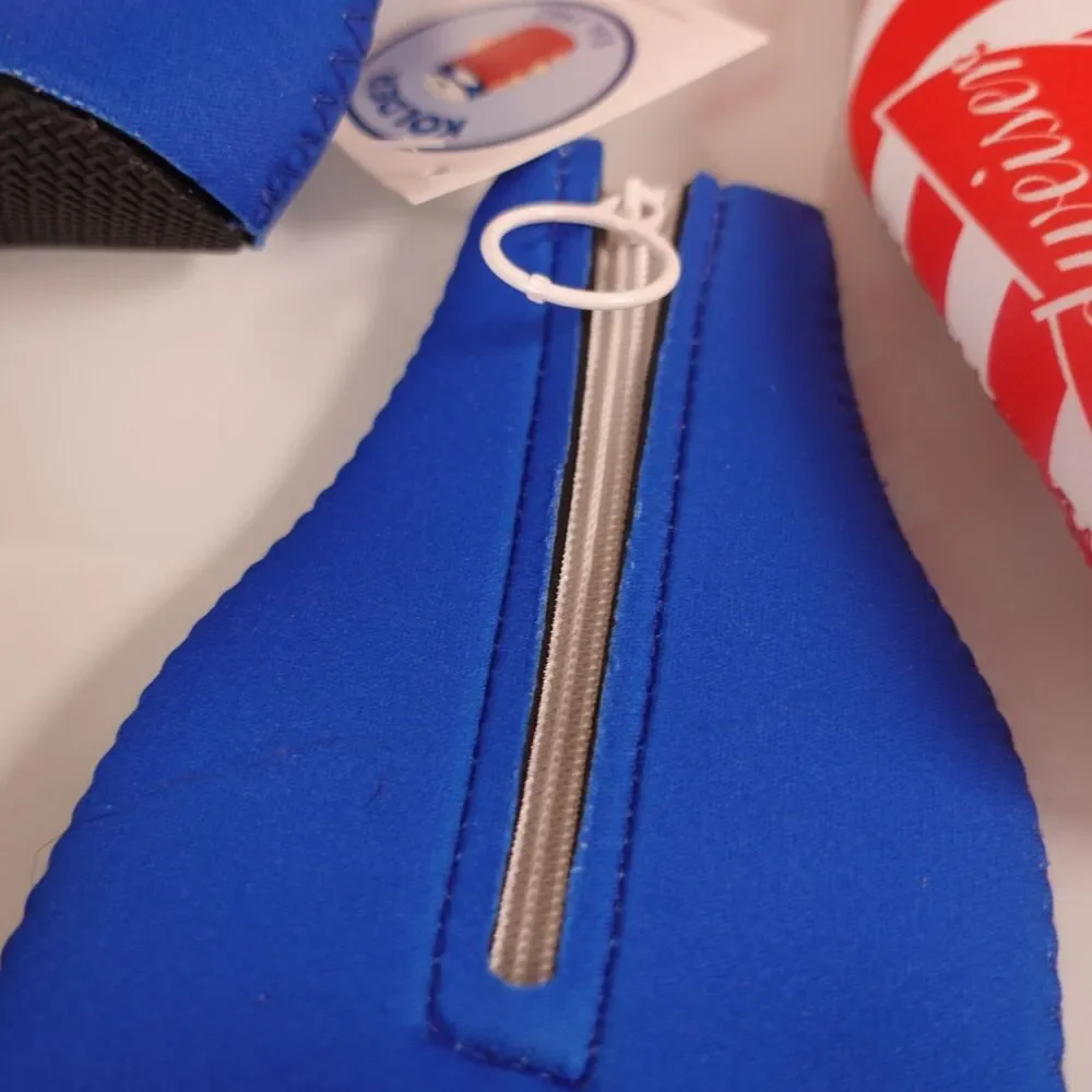 Lot of 10 Budweiser Logo Beer Bottle Zipper Sleeve Koozies USA Insulated New